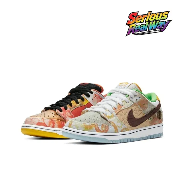 Unisex Low-Cut Flat Skate Trainers - Embossed Leather, Mismatched Abstract Watercolor Print, Dual-Colored Soles, Y2K Retro Warm Pastel Aesthetic, Street Campus Daily Casual Lifestyle Board Sneakers (Sports Collectible Shoes)