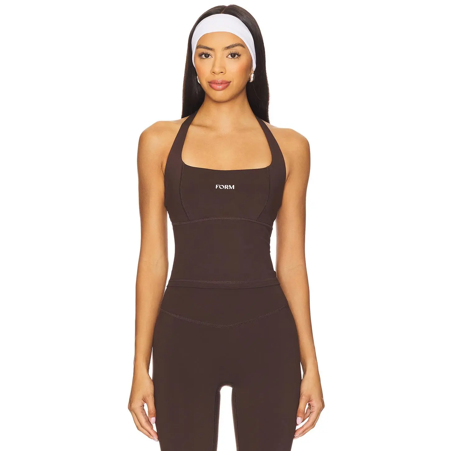 FORM Halter Tank Top in Espresso