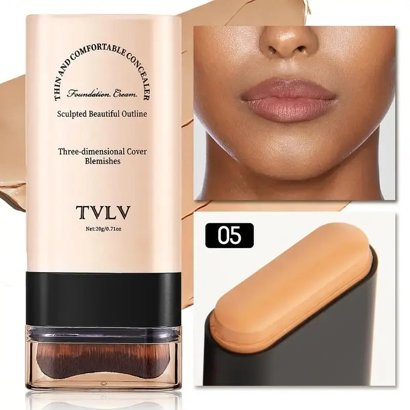 2 in 1 Concealer & Foundation Stick, 1 Box Waterproof Blendable Long Lasting All Day Coverage Concealer & Foundation, Makeup Tool for Women & Girls, Cosmetic