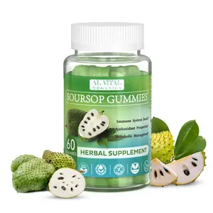 Al Vital Organics Organic Soursop Gummies | Vitamin C Supplement for Immune Boost & Antioxidant Support | Vegan & Gluten-Free | Natural Wellness Formula | Tropical Flavor | Healthcare Dietary & Fitness Supplement | 60 Gummies