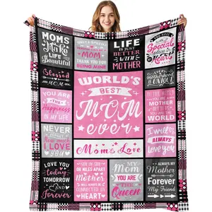 Mother's Day Birthday Gift from Daughter and Son - Blanket Gift for Mom - The Best Mom Gift in the World - Christmas, Valentine's Day, Birthday Gift for Mom - Mother's Life Blanket 50 x 60 inches (approx.127.0 x 152.4 cm