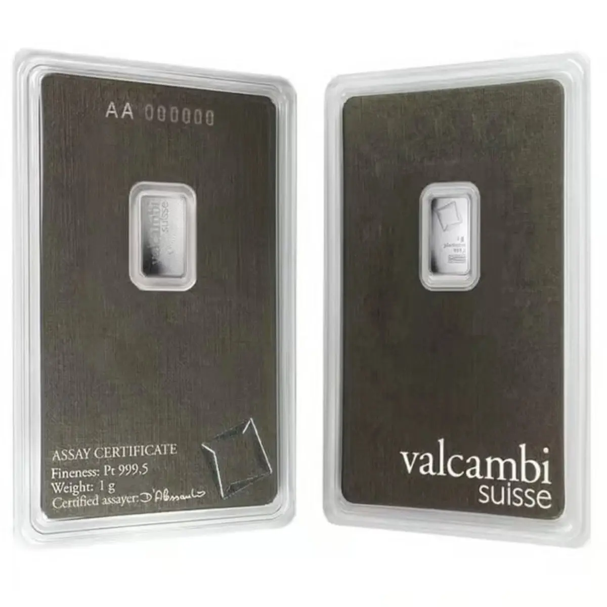 Valcambi Suisse 1 Gram Platinum Bar - In Assay Card