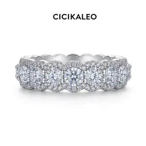 CICIKALEO Luxury Full Moissanite Eternity Band for Unisex Men & Women D VVS1 Iced Out Ring 18K White Gold Plated Lab-Created Hypoallergenic HipHop Rapper Promise Anniversary Birthday Gift Fine Formerly CICI GEMS #Summervibes
