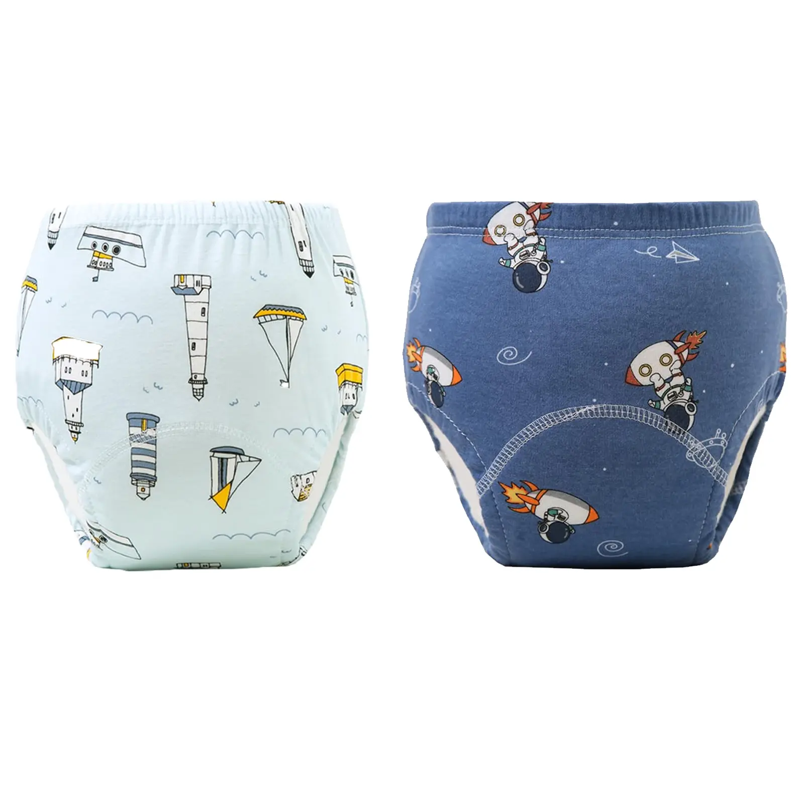 100% Washable Cotton Toddler Potty Training Underwear - 2t-5t, Character Print, Soft, Absorbent, Leak-Proof, Snug Stretchy Elastic Waist, Breathable, Leg Cuffs, Daycare Daytime Wear for Boys & Girls, Linen, S, Portable