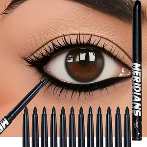 12pcs Waterproof Eyeliner Pencil Set, Long-Lasting Sweatproof Smudge-Proof, Perfect Wing Effect, Bold Makeup, Christmas Gift