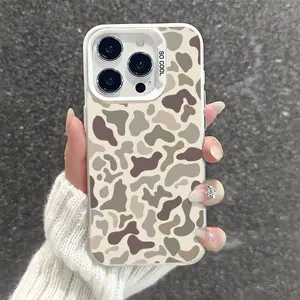 Camo Pattern Shockproof Protective Phone Case for iPhone  14 15 16 17 Pro Max Plus 16E Air XR Protecitved Cover Vintage Sitka Camouflage Magsafe