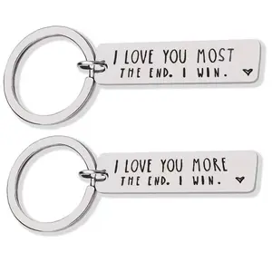 Keychain "I LOVE YOU MORE MOERT" Stainless Steel Laser Engraved Keychain Gift