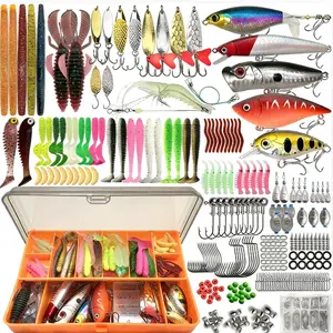 86/88/136/149/366 Piece Fishing Lure Set with Box, Includes Soft Hard Baits, Spoon Lures, Hooks Weights Spinning Reflective Plates Realistic Frog Lures, Fishing Tackle Kit, Fishing Equipment