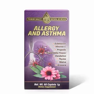 Allergy & Asthma Herbal Support Supplement | Echinacea, Vitamin C & Propolis | 60 Caplets