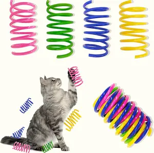 Cat Spring Toys, 30 Pack Cat Spiral Springs for Indoor Cats, Colorful & Durable Plastic Spring Coils Attract to Swat, Bite, Hunt, Interactive Toys for Kittens