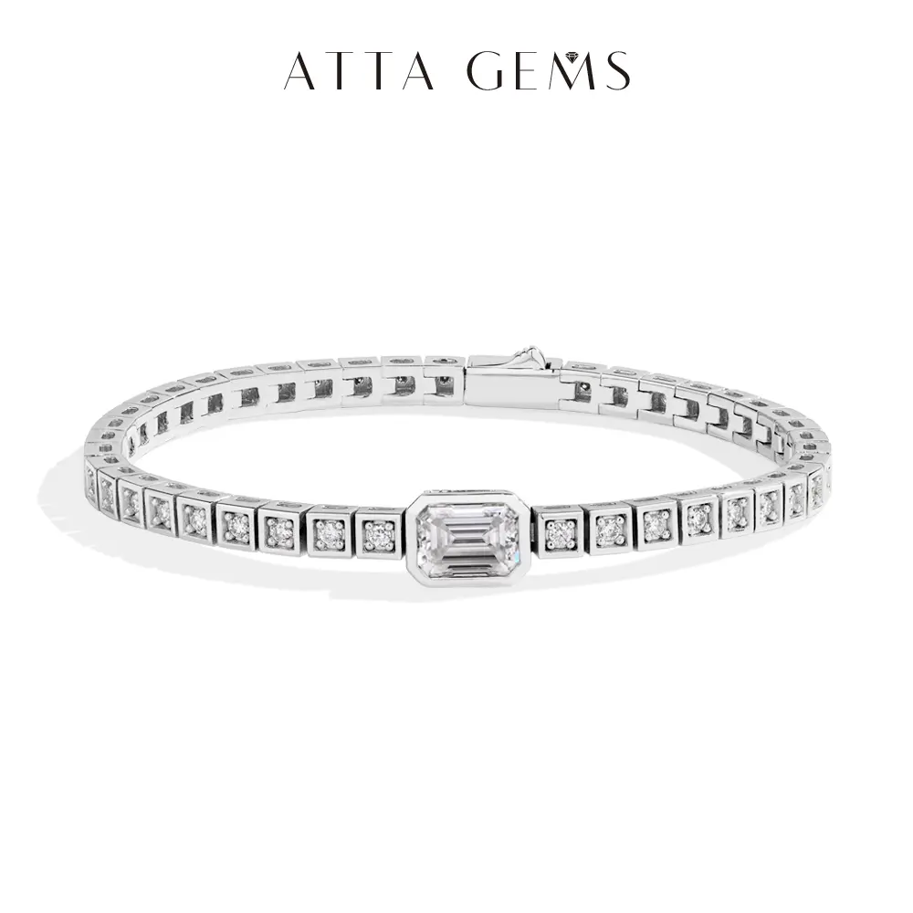Women's 2.9CT D VVS1 Color Lab-Created Moissanite Tennis Chain Bracelet, Elegant Fine Jewelry Bracelet for Engagement, Daily Wear, B036, Elegant Jewelry Bracelet summerwins,