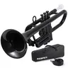 PAMPET Black Bb Trumpet Set - Professional Durable ABS Composite Wind Instrument for Student Beginners, with 7C & 3C Mouthpieces, Leadpipe, Tuning Slides, Portable (Includes Instrument Weight Details)