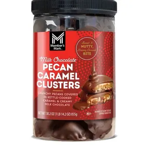 Milk Chocolate Pecan Caramel Clusters 30.2 oz Crunchy Pecans Covered in Kettle-Cooked Caramel & Creamy Milk Chocolate