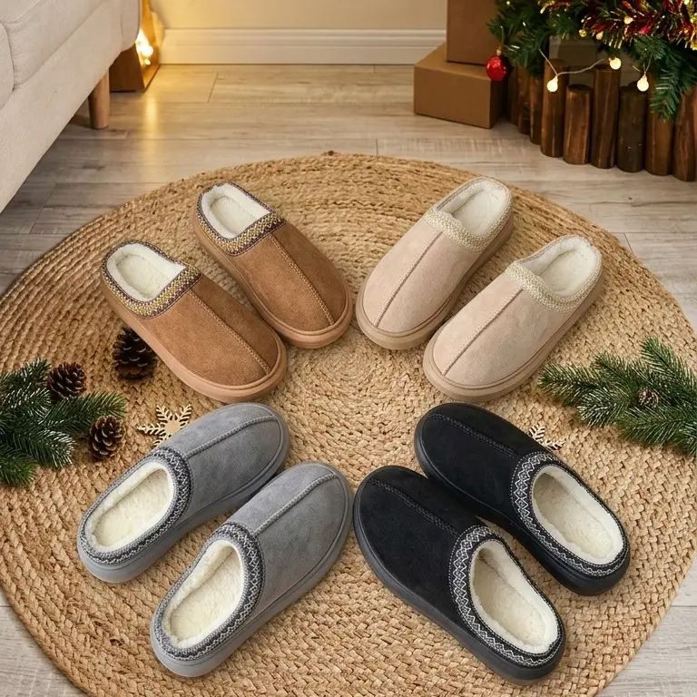 Womens Mens Slipper with Memory Foam Fluffy Soft Warm Slip On House Slippers Anti-Skid Cozy Plush for Indoor Outdoor Footwear Walking Shoes Walking Shoes