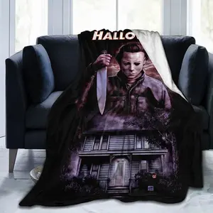 Halloween Michael Myers Horror Movie Throw Blanket 50"X40", Ultra-Soft Micro Blanket, Soft Cozy Blankets for Bed Couch Bed Sofa Living Room Decoration Lightweight