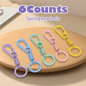 6 Counts Keychain Clips with O Rings, Snap Hook Key Fobs in Metallic Finish,Military Style Dog Tag Clip & Key Holder