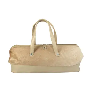 Pre-owned FURLA Leather Tote Bags Pony Hair Doctor Bag Tan Calf Hair Long Doctors Satchel