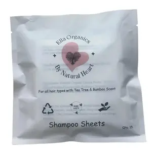 Ella Organics Dissolving Shampoo sachet / Travel pack 15 sheets, Travel Biodegradable Packaging