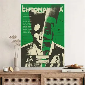 2D Flat Panel, "TYLER" 1 Piece 2D Flat Frameless Canvas Music and Movie Star Poster - Green and White Art Print, Decorative Artwork, Art Wall Decoration, Perfect for Living Room, Bedroom, Office or Music Room Decoration, Ideal New Home and Birthday Gift