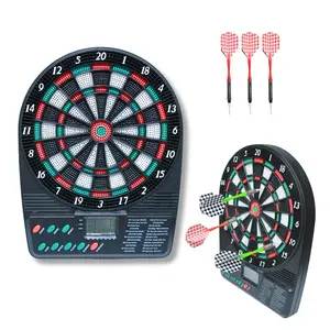 10 Inch Mini Electronic Dart Set with Detachable Stand, Wall Mountable Dual Use, 18 Games, 159 Play Modes, Automatic Scoring, Voice Announcer, Sound Effect, Safe Soft Darts, Indoor Party Game, Portable Outdoor Camping Game, Darts Board