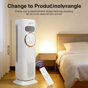 Bladeless 2-in-1 Tower Fan Heater, Remote Control, 3 Wind Speeds 2 Heat Levels, Ice Water Cooling for Year-Round Use