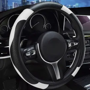 1pc Car Steering Wheel Cover, Carbon fiber pattern,Universal 15 Inch Anti-Slip Car Steering Wheel Protector Cover Car Decor Accessories, No Inner Ring