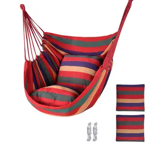 Tanlook woven hanging hammock chair swing, max 300 lbs weight capacity, includes 2 cushions, indoor and outdoor hanging chair, comfortable and cozy