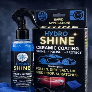 HydroShine Ceramic Spray - Nano Coating for Car Protection, Lasts 3 Months, Repels Pollen & Bird Droppings, Resists UV & Salt, Easy-to-Use