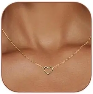 18K Gold Plated Tiny Heart Pendant Choker Necklaces