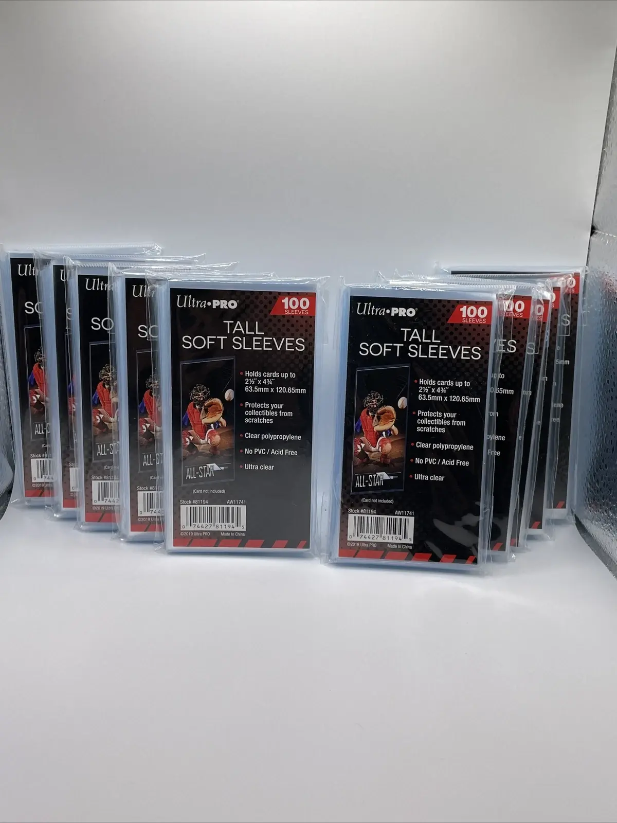 Ultra Pro TALL Penny Card Sleeves 10 Packs of 100 (1,000) cards up to 2.5X4.75