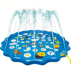 Splash Proof Inflatable Water Play Pad, Kids Outdoor Water Splash Pad, Inflatable Water Sprinkler, Ideal for Lawns, Beaches, Gardens, Summer Parks