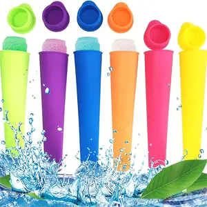 6pcs Silicone Ice Pop Molds Set, Colorful Popsicle Makers for Summer Fun, Ice Cream Maker, Reusable & Easy Release, Perfect for DIY Frozen Treats, Freezer Frost Ice Mold