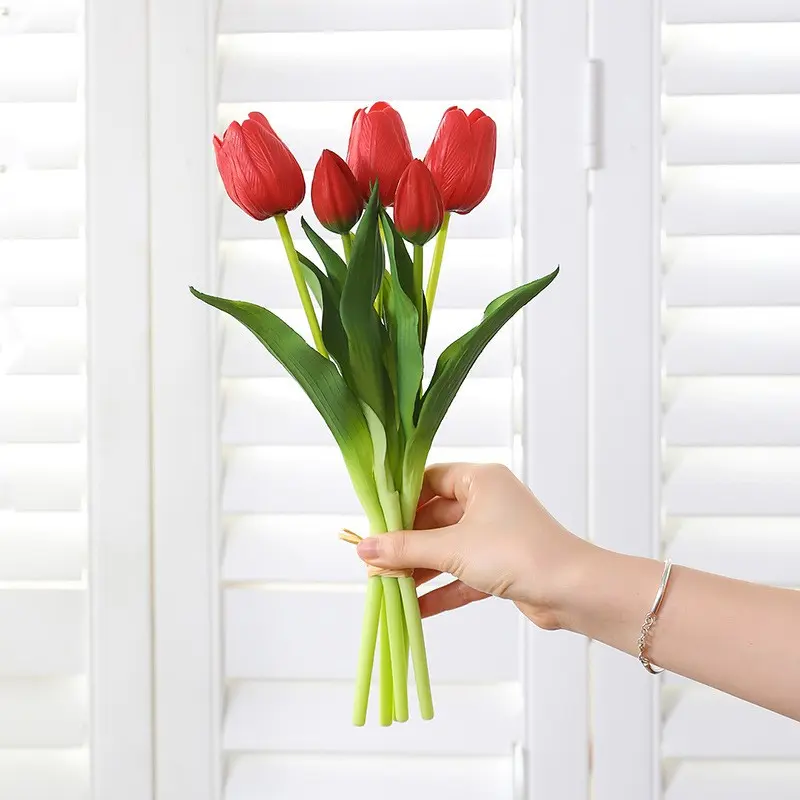 High-Quality Realistic Tulip Bouquet, Decorative Flowers, Lifelike Artificial Flower, Perfect for Weddings, Hotels, Home Decor, Festive Activities, Universal Setting, Artificial Flower Decorations