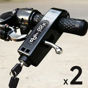 【Upgraded 2025】Industrial Alloy Motorcycle Handlebar Lock, Extreme Heavy Duty Anti-Theft Brake Lever Lock with 2 Keys, Universal Fit for Scooter Bicycle Moped Dirt Bike ATV, Hardened Steel Core, Tamper Proof Throttle Lock Security Accessories