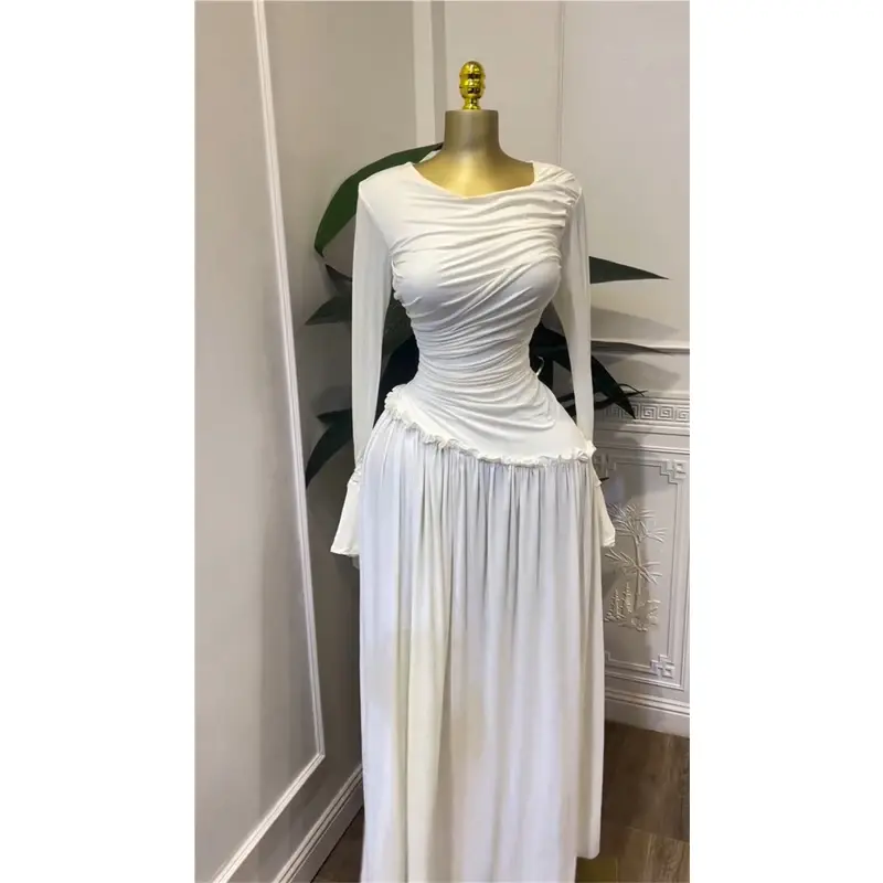 Autumn and winter clothing Women Elegant Long Sleeve Pleated Maxi Dress New  2025 Fall Sweet Holiday Beach Luxury Evening Birthday Party Dresses -  TikTok Shop