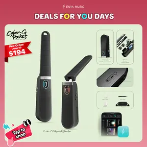 【Music Is Free】Enya CYBER-G Pocket 2-in-1 Playable Speaker,world's first playable speaker,Smart Stringless guitar CyberG PocKet Pocket Cyber Guitar ,foldable and portable , for adults, children, Stringless, Auto Play Mode,Fold to Listen,Unfold to Play