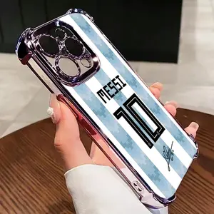 Football Star M-Mess'S Signature Number 10 Phone Case Is Compatible with for iphone Models 17, 16E, 16, 15, 14, 13, 12, 11 Mini, Pro, Max, Air, X, XR, XSMAX, 8, And 7 Plus, Featuring a Transparent Soft Back That Is Drop-Resistant.