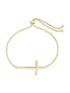 Sterling Forever Polished Cross Bolo Bracelet