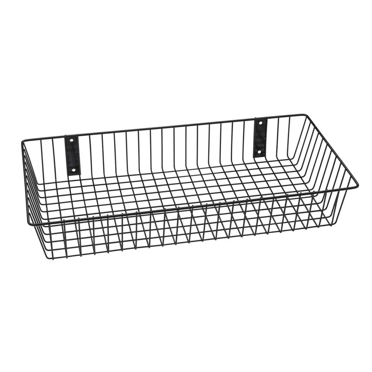 Multifunctional Black Universal Wire Storage Basket - Portable Organizational Home Organizer with Decor Functionality, 24" l x 12" w x 4" h, Ideal for Outdoor Enthusiasts