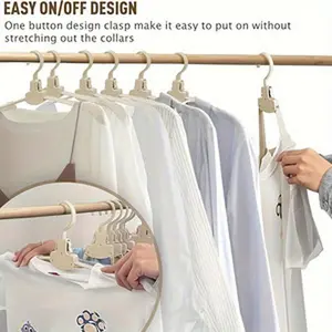 2026 New Upgrade Foldable Hangers, Anti-Stretch One-Click Easy Hang Collars, Wrinkle-Free Space-Saving Clothes Hangers, Non-Slip Heavy Duty Hanger for Coats Suits Shirts, Multifunctional Closet Organizer Drying Rack Home Storage