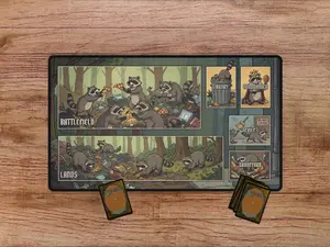 Trash Panda Playmat for MTG - Funny MTG Deskmat, Playmat With Zones, Racoon Mousepad