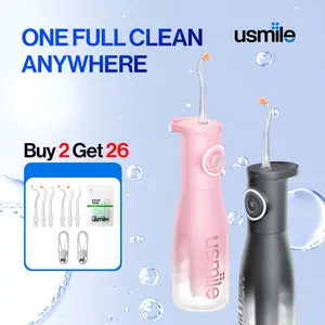usmile C30 Cordless Water Flosser, 60s Continuous Flossing, 60-Day Battery, 5 Intensity Levels for Deep Teeth & Gums, IPX7 Waterproof, BPA-Free, USB-C Rechargeable for Home Travel