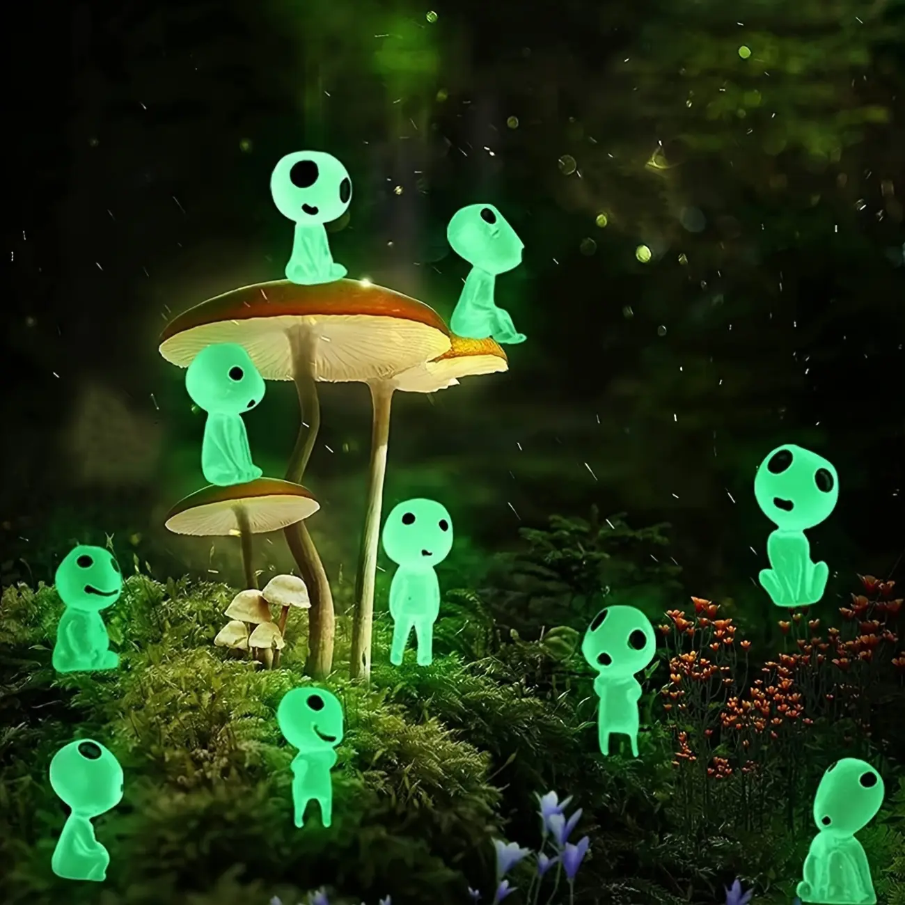 [Glow-in-the-Dark Elves] 10pcs Renus Glow-in-the-Dark Tree Elves | Luminous Resin Cute Decorative Ghost Figures for Garden Sculptures Statues, Garden Accessories, Moss Landscape, Aquarium, Dollhouse, DIY Terrarium Crafts, Halloween Outdoor Decorations