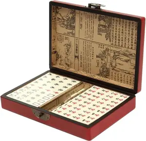 Vintage Chinese Mahjong Set Traditional 144 Tiles Mah-Jong Game Set Case Box USA