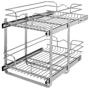Rev-A-Shelf Kitchen Cabinet Pull Out Shelf Organizer, 15 x 22 In, 5WB2-1522CR-1