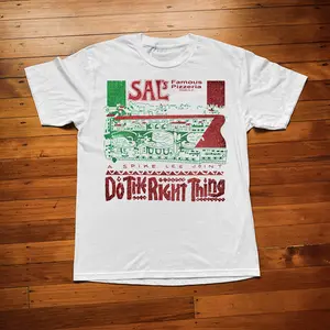 [Sale Up To 40%] SAL'S PIZZERIA DO THE RIGHT THING WHITE T-SHIRT, COTTON MADE IN USA