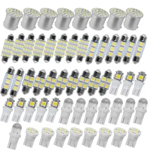56 Pcs Car LED Lights Kit, Auto Interior Bulbs Set, 6000K 12V T10 For Accessory, Brake, License Plate, Map, Parking Lights