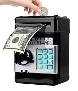 MREGB Kids Mini ATM Safe Piggy Bank with Password Lock. Electronic Auto Roll Bill Money Box & Coin Bank. Educational Allowance Saving Toy for Boys and Girls. Great Birthday Gift for Children to Learn Money Management.