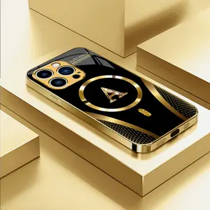 Suitable for [iPhone 15 Pro Max] high-end MagSafe phone case，Features a magnetic attachment function，Choose from all 26 letters—featuring a sophisticated, minimalist design. YM99