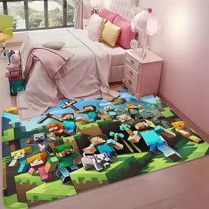 Minecraft World Print Door Mat Rug Lightweight Welcome Pad, Gaming Rugs, Play Rug, Home and Outdoor Decor, Perfect for Entrance Bedroom Balcony
